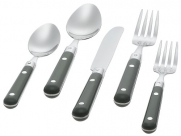 Ginkgo Le Prix 20-Piece Stainless Steel Flatware Set, Moss Green, Service for 4