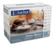 Anchor Hocking Oven Basics 11 Piece Bake Set, Crystal Clear