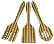 Simply Bamboo 3 Piece Premium Two-Tone Utensil Set