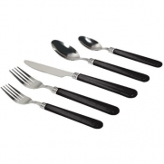 Gibson 49pc Sensations Flatware Set with Tray- Black