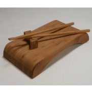 Solid Bamboo Sushi Serving Board with Chopsticks and Holders
