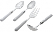 Ginkgo Le Prix 4-Piece Stainless Steel Hostess Serving Set, White