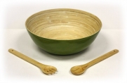 3 Piece 14 Glossy Celadon Bamboo Bowl Set by Simply Bamboo