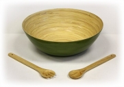 3 Piece 16 Glossy Celadon Bamboo Bowl Set by Simply Bamboo