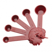 Paula Deen Signature Kitchen Tools 5-Piece Set Dry Measuring Spoon Set, Red