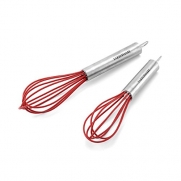 Farberware Professional Silicone Whisks, Mini, Red, Set of 2