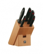 Zwilling 6-Piece 315 x 115 x 280 mm Twin Point Knife Block Set, Natural Wood, Stainless Steel