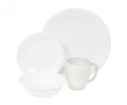 Corelle Livingware 16-Piece Winter Frost Design Dinnerware, with Service for 4, Features Chip and Break Resistant Glass, is Microwave, Oven and Dishwasher Safe, with Bold and Bright Color, Scratch and Fade Resistant, with Stackable Design for Easy Storage