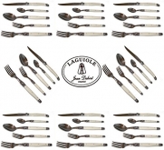 French Laguiole Jean Dubost - Complete 40 Pcs Flatware Set for 8 People - Ivory Color - Direct From France