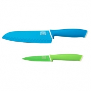 Chicago Cutlery Vivid 2-Piece Santoku/Parer Knife with Sheath Protector