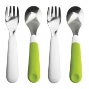 OXO Tot Fork and Spoon Set, Green, 2-Pack