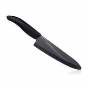 Kyocera Advanced Ceramic Revolution Series 7-inch Professional Chef's Knife, Black Blade