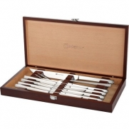 Wusthof Stainless Steel 10 Piece Steak and Carving Set with Presentation Chest, Silver