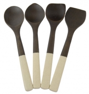 Architec Bamboo Kitchen Tools with Natural Handles, Set of 4, Black