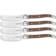 Laguiole Set of 4 Cheese Spreaders - S/S & Pakka Wood