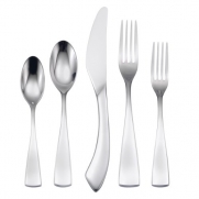 Oneida Curva 66-Piece Stainless Flatware Set, Service for 12 with Bamboo Drawer Organizer