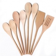 Cook's Corner 8-Piece Wood Crafted Kitchen Utensil Set - Assorted Tools