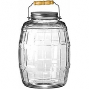 Anchor Hocking 85679 2-1/2-Gallon Glass Barrel Jar with Brushed-Aluminum Lid