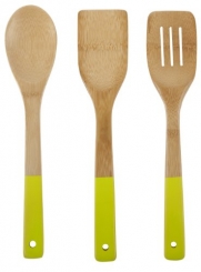 Core Bamboo 2968 3-Piece Colored Utensil Set, Lime