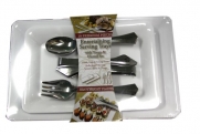 WNA Entertaining Service Trays with Tongs and Utensil Set 10 Premium Pieces