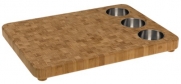 Totally Bamboo 3-Bowl Butcher Block Prep Board, 16.5 x 22