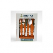 ANCHOR HOCKING 20-piece Flatware Set includes 2.2mm dinner spoon, 2.2mm dinner fork, 2.0mm tea spoon, 2.0 salad fork, 70g to 75g knife. / 97723 /