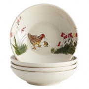 Paula Deen Signature Dinnerware Southern Rooster 4-Piece Stoneware Berry and Fruit Bowl Set