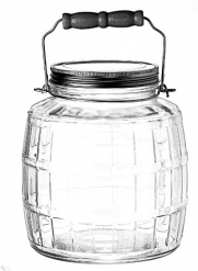 Anchor Hocking Glass Barrel Jar with Brushed Aluminum Lid, 1-Gallon, Set of 2