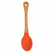 Lipper International Silicone Spoon with Bamboo Handle, Orange