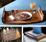 Lipper International 1164 Acacia Collection Oversized Reversible Wood Serving Tray