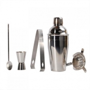 Set of 5 Stainless Steel Martini Cocktail Drink Shaker Kit