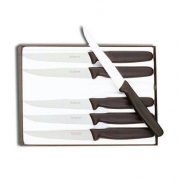 Victorinox Cutlery 6-Piece 4-1/2-Inch Wavy Edge with Pointed Tip Steak Knife Set, Black