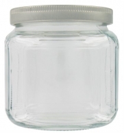 Anchor Hocking Glass Cracker Jar with Brushed Aluminum Lid, 16-Ounce, Set of 6