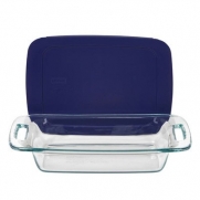 Easy Grab 2 Qt. Oblong Baking Dish with Plastic Cover Color: Blue