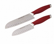 Rachael Ray Cucina Cutlery 2-Piece Japanese Stainless Steel Santoku Knife Set