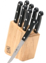 Zwilling J.A. Henckels Twin Gourmet 9-Piece High-Carbon Stainless-Steel Gourmet Steak Knives with Block