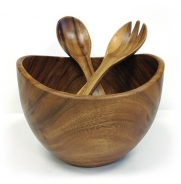 3 Piece Organic Acacia Serving Bowl Set