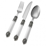 Hampton Forge Signature San Remo 20-piece Stainless Steel Flatware Set with White Handles