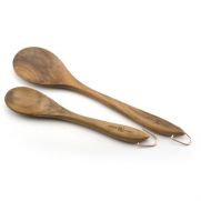 Paula Deen Signature Kitchen Tools Wooden 10-Inch and 13-Inch Solid Spoon Set