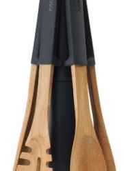 Joseph Joseph Elevate Wood Carousel Kitchen Tool Set with Rotating Stand, Black